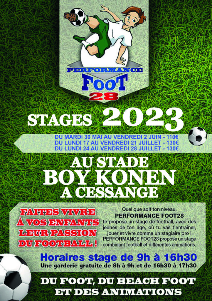 Affiche de stage de foot organisé par le Cessange FC